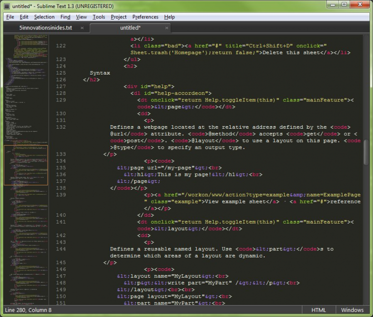 Sublime text editor