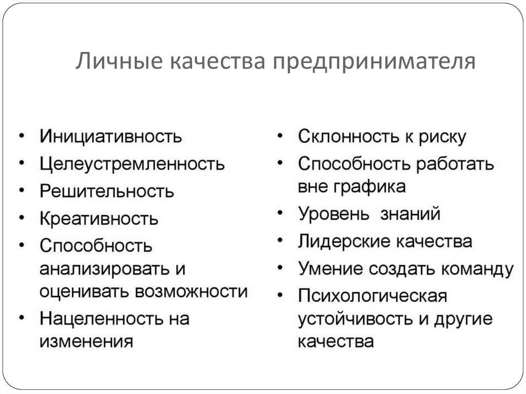 Какими качествами должен обладать предприниматель