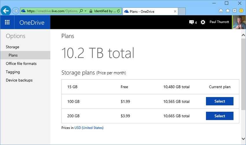 Как увеличить хранилище onedrive в россии