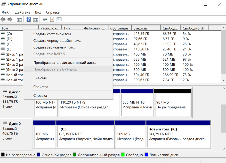 Как преобразовать (конвертировать) mbr в gpt в windows 10