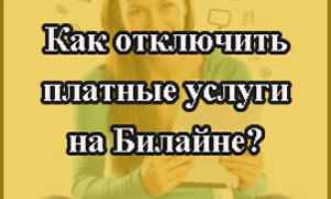 Как отключить платные услуги на билайне?