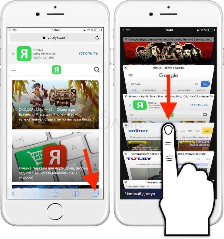 Как закрыть все вкладки в сафари ios 15