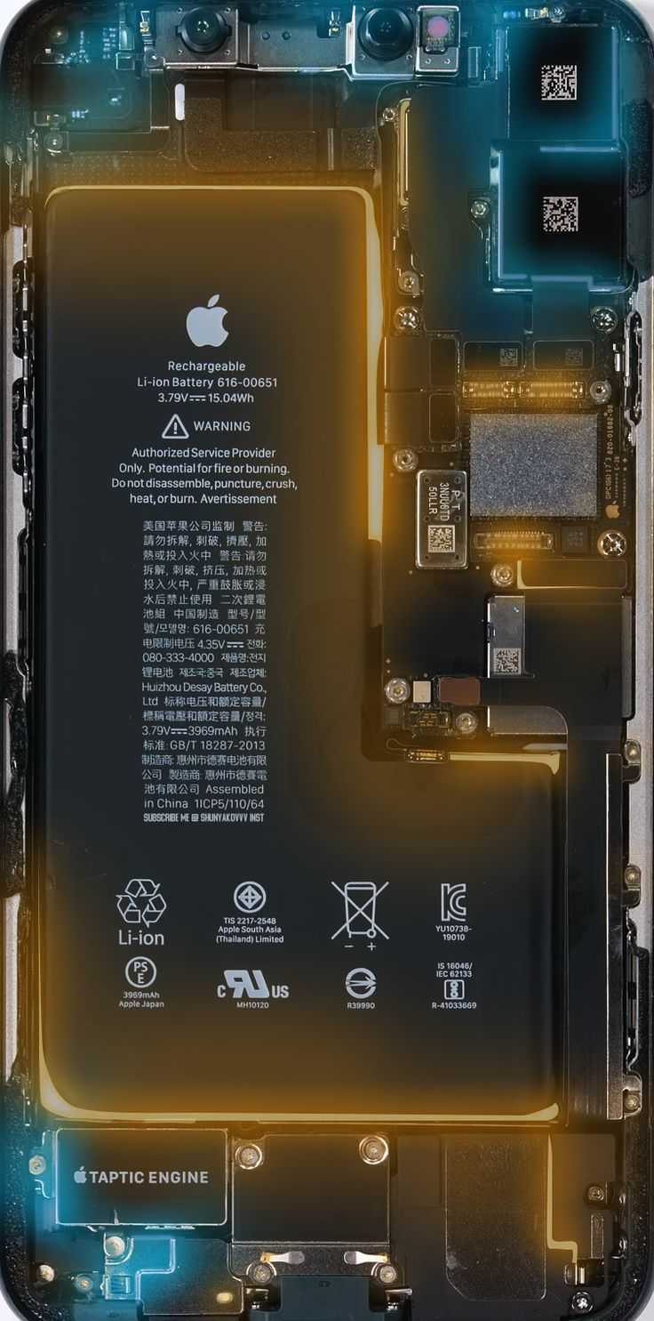 Обои: внутренности iphone ( с подсветкой)