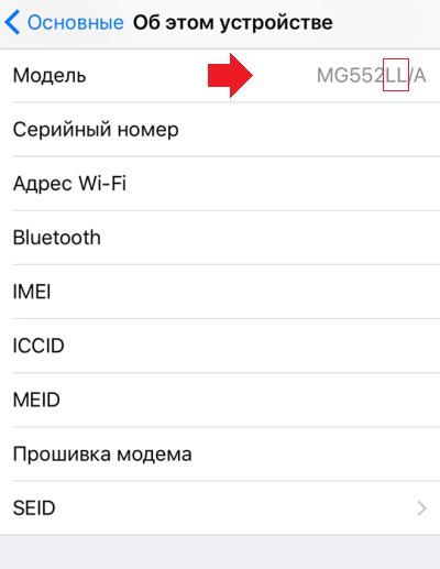 Как проверить страну модели iphone (используя имя и номер) - zymi